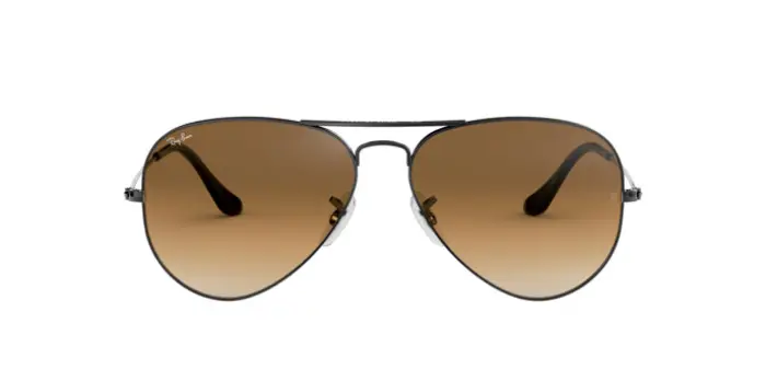 Ray-Ban RB3025 004/51 - Calibre: 55 AVIATOR LARGE METALL - GUNMETAL CLEAR GRADIENT BROWN