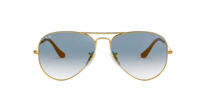 Ray-Ban RB3025 001/3F - Calibre: 58 AVIATOR LARGE METALL - ARISTA CLEAR GRADIENT BLUE