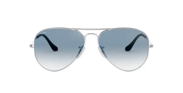 Ray-Ban RB3025 003/3F - Calibre: 55 AVIATOR LARGE METALL - SILVER CLEAR GRADIENT BLUE