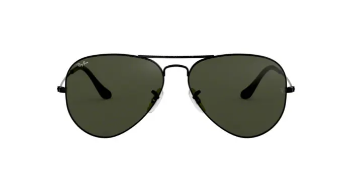 Ray-Ban RB3025 L2823 - Calibre: 58 AVIATOR LARGE METALL - BLACK G-15 GREEN