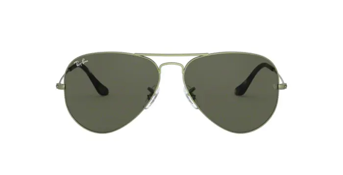 Ray-Ban RB3025 919131 - Calibre: 62 AVIATOR LARGE METALL - SAND TRANSPARENT GREEN G-15 GREEN