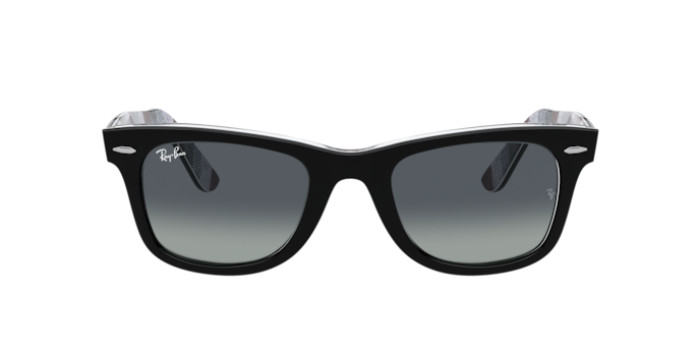 Ray-Ban RB2140 13183A - Calibre: 50 WAYFARER - BLACK ON CHEVRON GREY/BURGUNDY LIGHT GREY GRADIENT BLUE