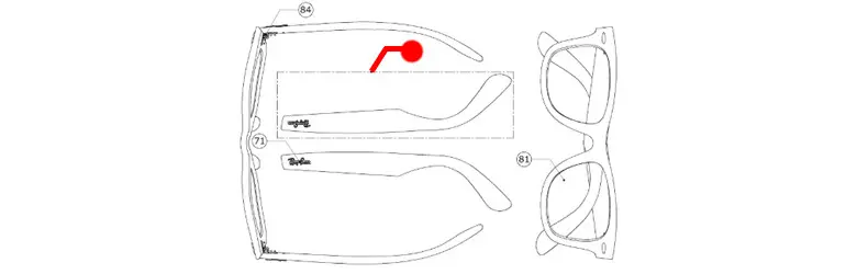 Varillas originales Ray-Ban RX4340V Wayfarer Ease